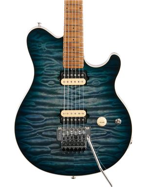 Ernie Ball Music Man Axis Electric Guitar Quilt Top with Case Yucatan Blue